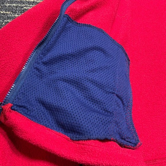 Eddie Bauer EBTEK Fleece Jacket Mens Large Red Full Zip Polartec Vintage 90s Blu - Picture 10 of 14